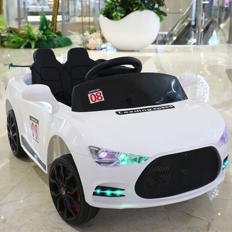 Kids Rechargeable kids car with pedal and remote control White